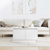 Produktbild för Soffbord med lådor vit 70,5x70x40 cm