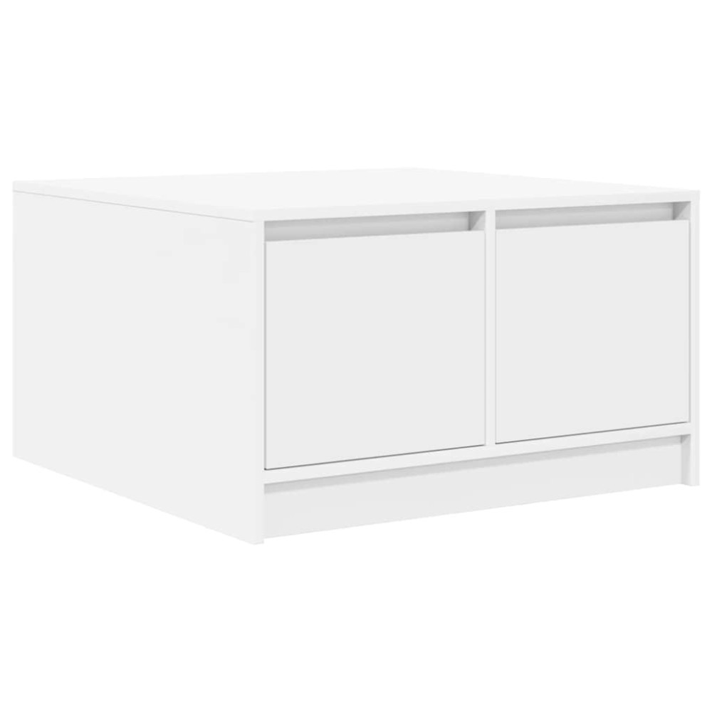 Produktbild för Soffbord med lådor vit 70,5x70x40 cm