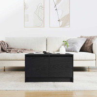 Produktbild för Soffbord med lådor svart ek 70,5x70x40 cm