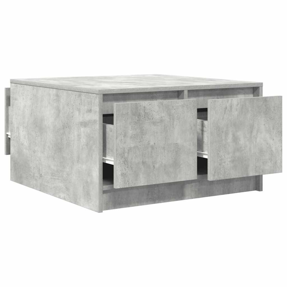 Produktbild för Soffbord med lådor betonggrå 70,5x70x40 cm