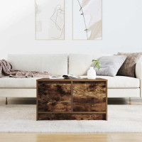 Produktbild för Soffbord med lådor rökt ek 70,5x70x40 cm