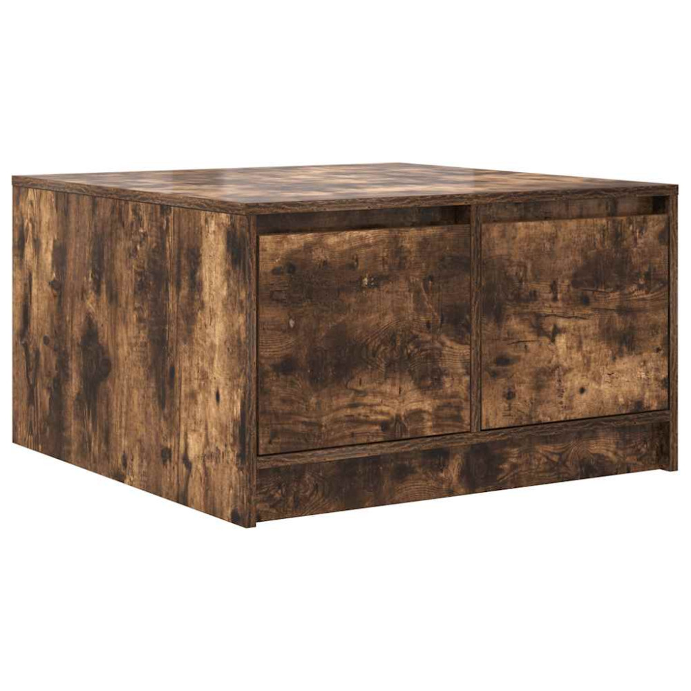 Produktbild för Soffbord med lådor rökt ek 70,5x70x40 cm