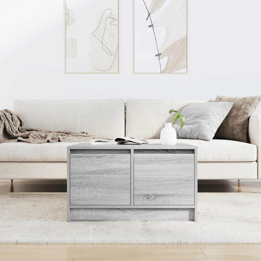 Produktbild för Soffbord med lådor grå sonoma 70,5x70x40 cm