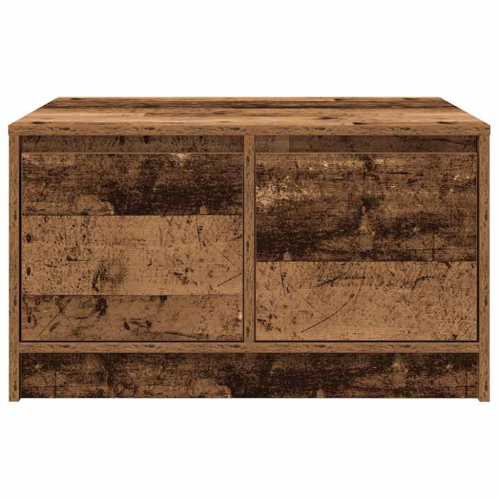 Produktbild för Soffbord med lådor gammalt trä 70,5x70x40 cm
