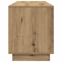 Produktbild för TV-bänk med LED-lampor hantverksmässig ek 160,5x41x50 cm