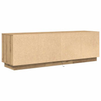 Produktbild för TV-bänk med LED-lampor hantverksmässig ek 160,5x41x50 cm