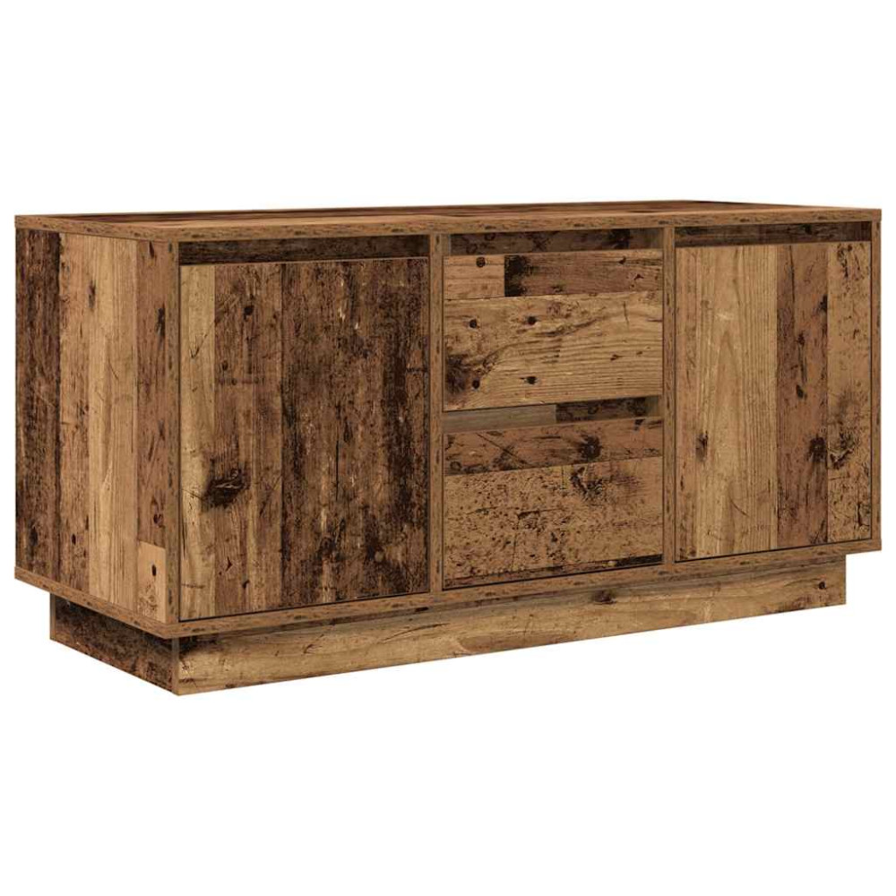Produktbild för TV-bänk med LED-lampor gammalt trä 100x41x50 cm