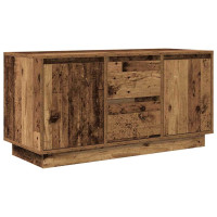 Produktbild för TV-bänk med LED-lampor gammalt trä 100x41x50 cm