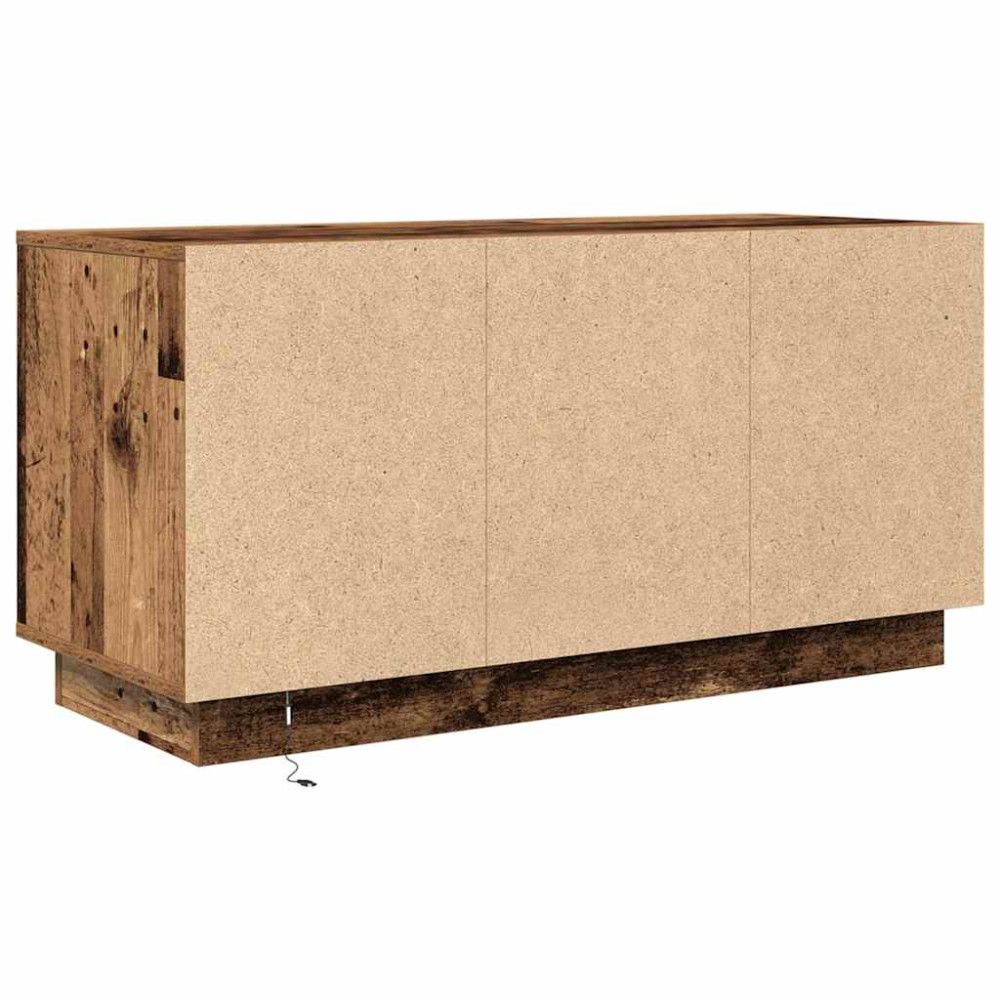 Produktbild för TV-bänk med LED-lampor gammalt trä 100x41x50 cm