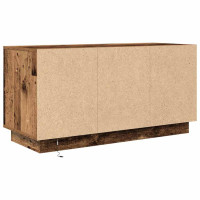 Produktbild för TV-bänk med LED-lampor gammalt trä 100x41x50 cm