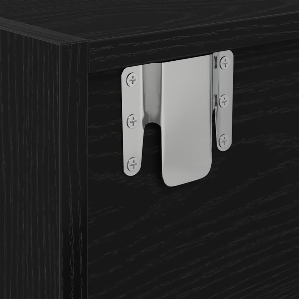 Produktbild för TV-bänkar 2 st svart ek 100x31x25,5 cm konstruerat trä