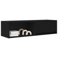 Produktbild för TV-bänkar 2 st svart ek 100x31x25,5 cm konstruerat trä
