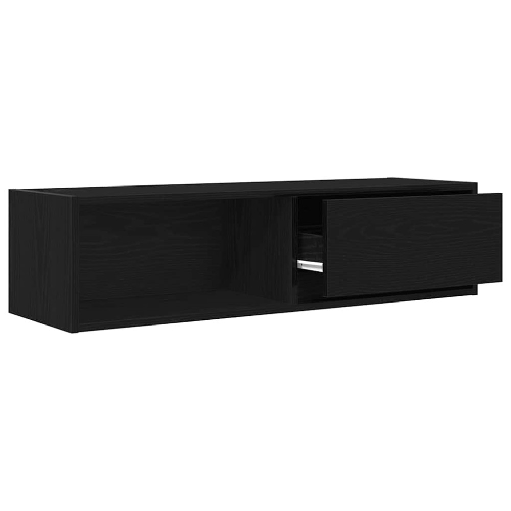 Produktbild för TV-bänkar 2 st svart ek 100x31x25,5 cm konstruerat trä