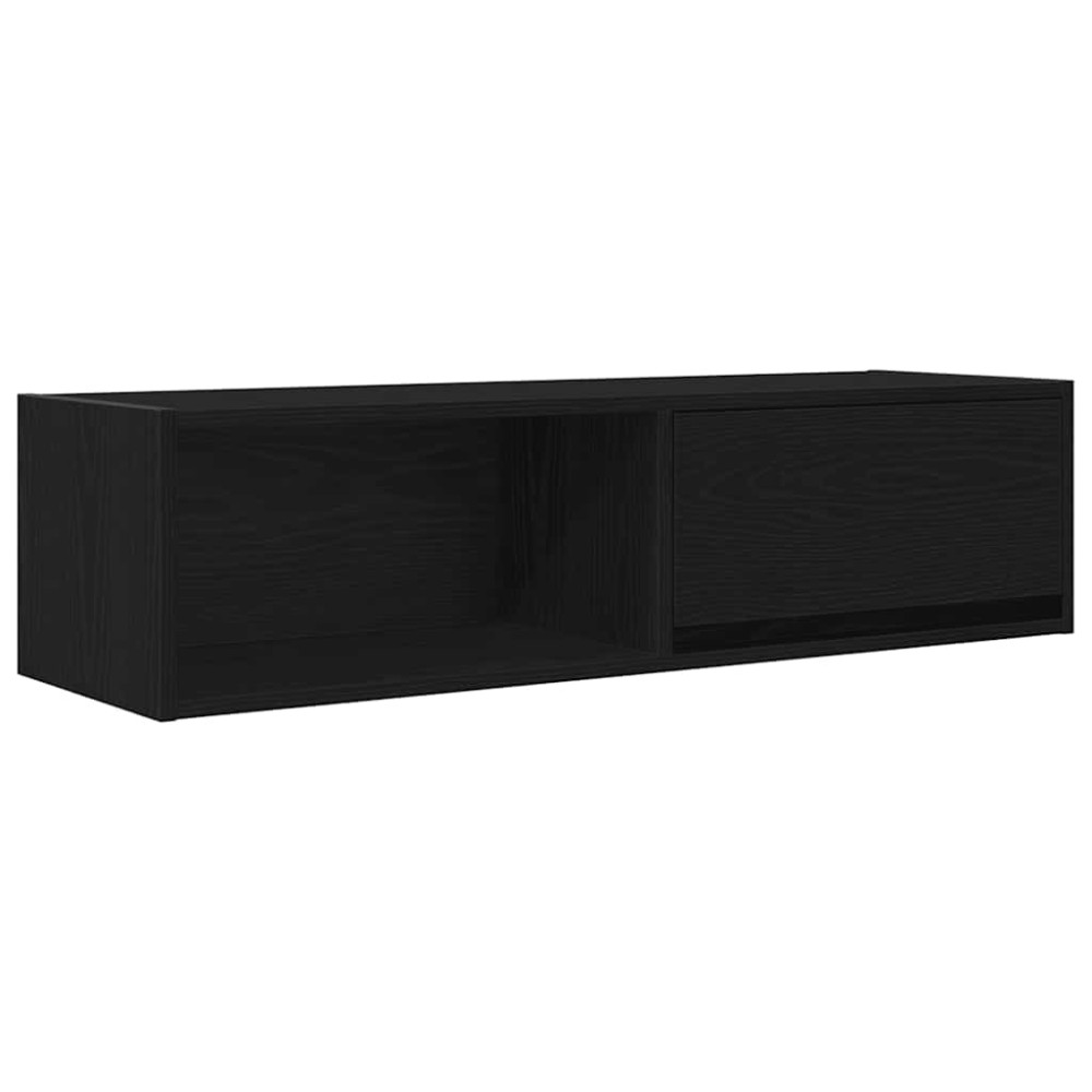 Produktbild för TV-bänkar 2 st svart ek 100x31x25,5 cm konstruerat trä