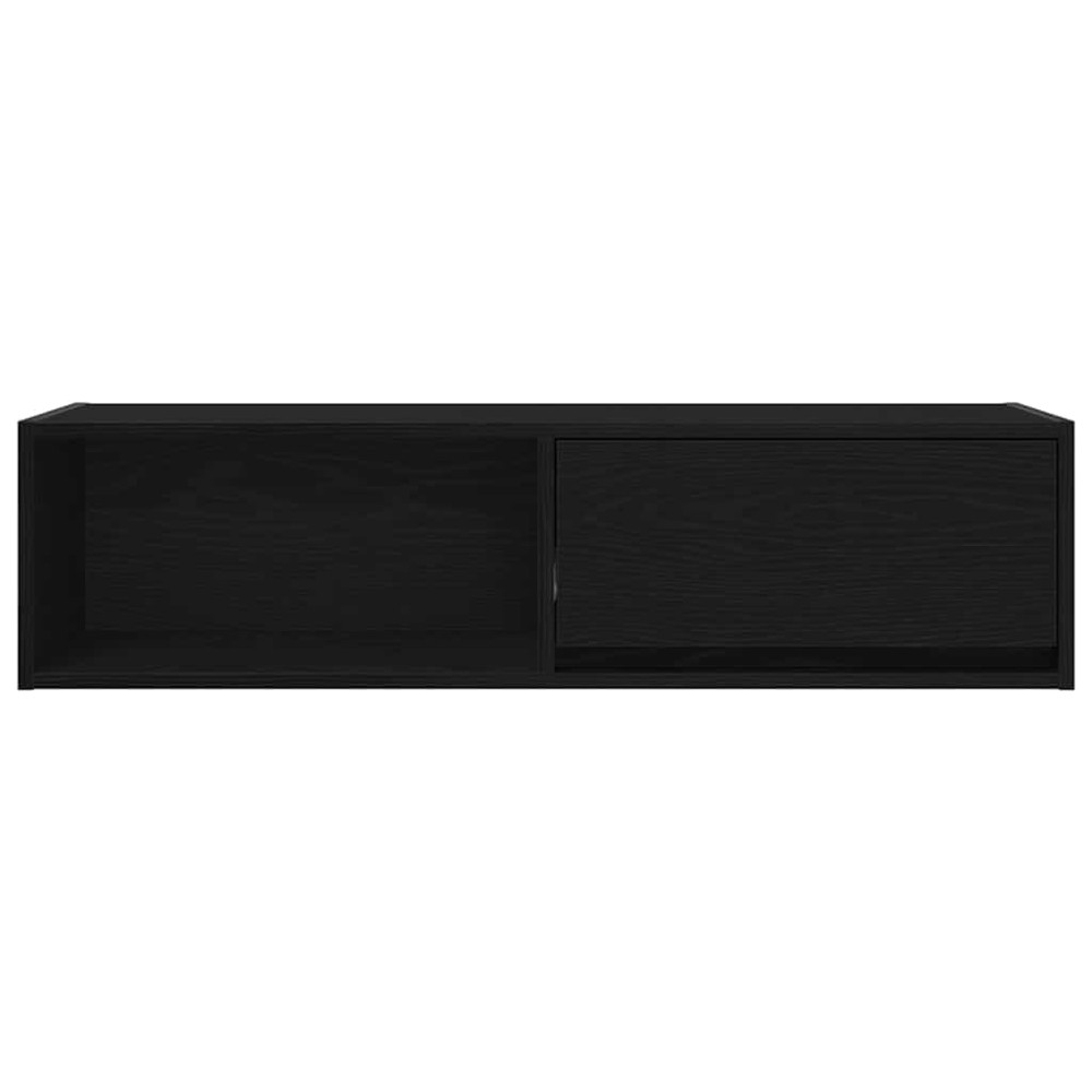 Produktbild för TV-bänkar 2 st svart ek 100x31x25,5 cm konstruerat trä