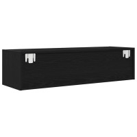 Produktbild för TV-bänkar 2 st svart ek 100x31x25,5 cm konstruerat trä