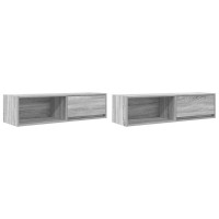 Produktbild för TV-bänkar 2 st grå Sonoma 100x31x25,5 cm konstruerat trä