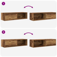 Produktbild för TV-bänkar 2 st gammalt trä 100x31x25,5 cm konstruerat trä
