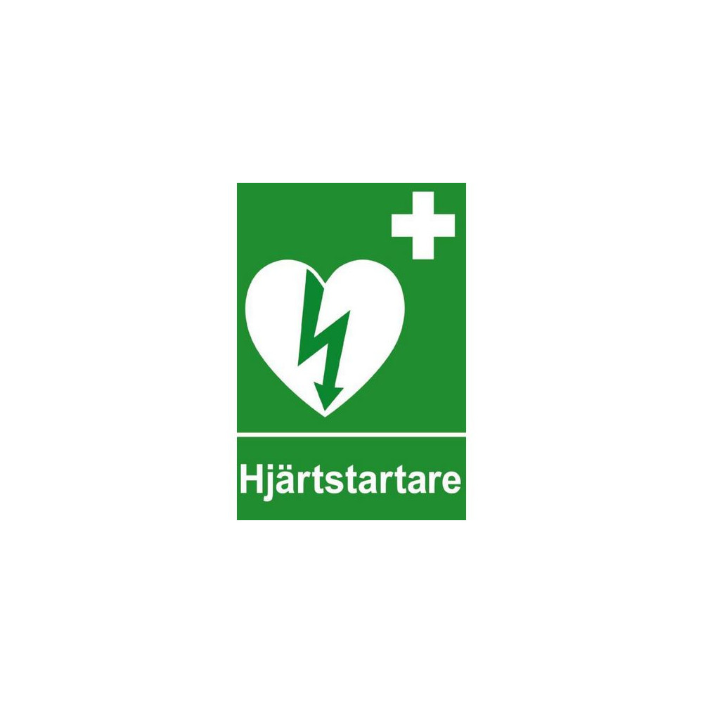 Produktbild för Skylt Hjärtstartare A4 dubbelsidig