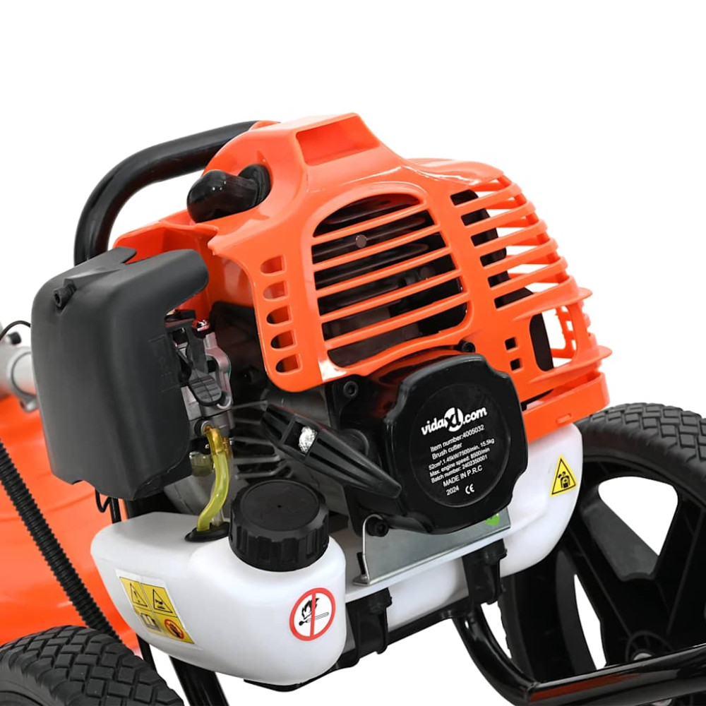 Produktbild för Röjsåg med hjul orange 52 cc 1,45 kW