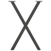Produktbild för Matbordsben X-formade 2 st antracit 50x(72-73) cm stål