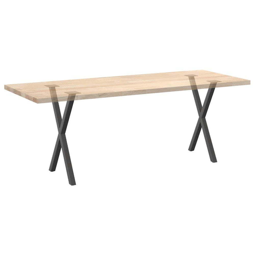 Produktbild för Matbordsben X-formade 2 st antracit 50x(72-73) cm stål