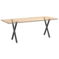 Produktbild för Matbordsben X-formade 2 st antracit 50x(72-73) cm stål