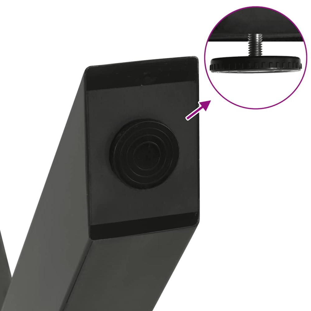 Produktbild för Matbordsben X-formade 2 st antracit 50x(72-73) cm stål