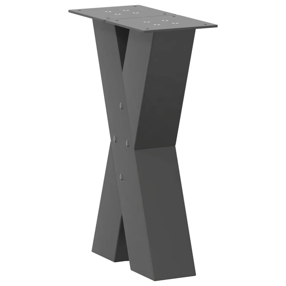 Produktbild för Soffbordsben X-formade 2 st antracit 28x(42-43) cm stål