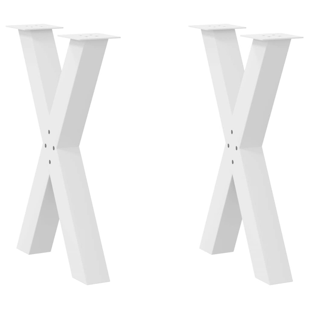 Produktbild för Matbordsben X-formade 2 st vita 60x(72-73) cm stål
