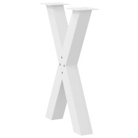 Produktbild för Matbordsben X-formade 2 st vita 60x(72-73) cm stål