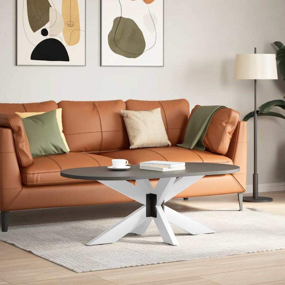 Produktbild för Soffbordsben spindelformad vit 98x58x(42-43) cm stål