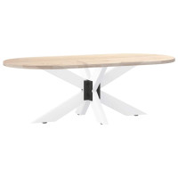 Produktbild för Soffbordsben spindelformad vit 98x58x(42-43) cm stål