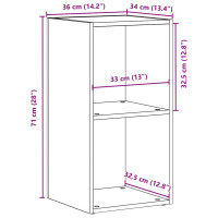 Produktbild för LP förvaringslåda svart ek 71x34x36 cm konstruerat trä