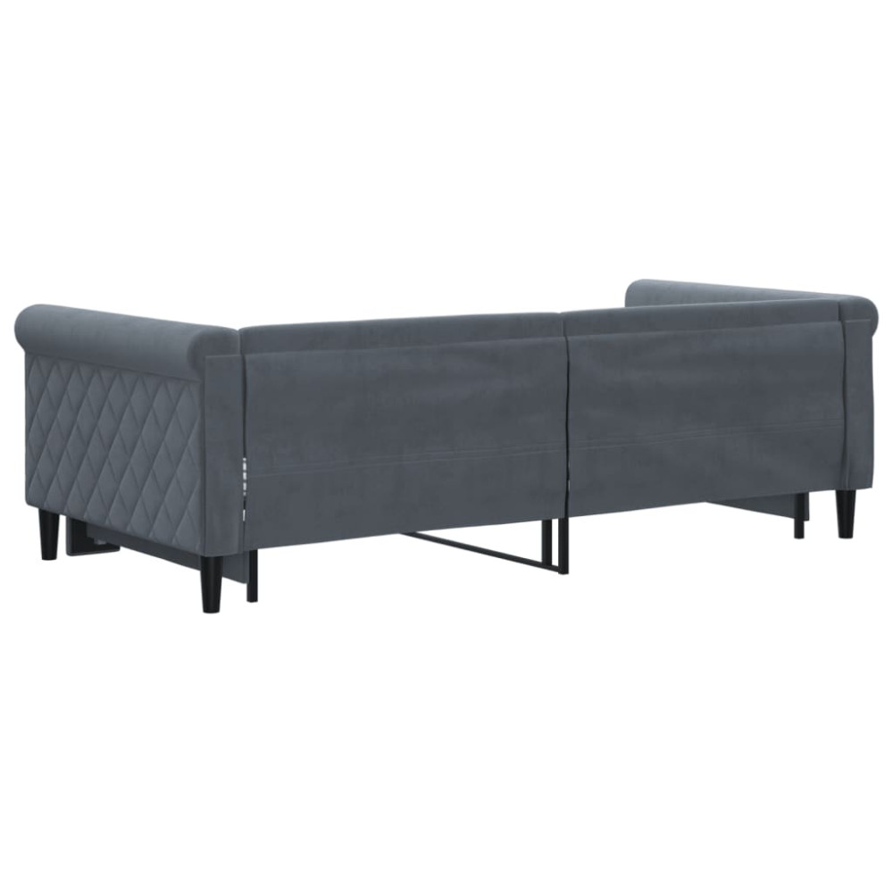 Produktbild för Dagbädd utdragbar mörkgrå 90x190 cm sammet