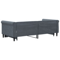 Produktbild för Dagbädd utdragbar mörkgrå 90x190 cm sammet