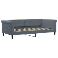 Produktbild för Dagbädd utdragbar mörkgrå 90x190 cm sammet