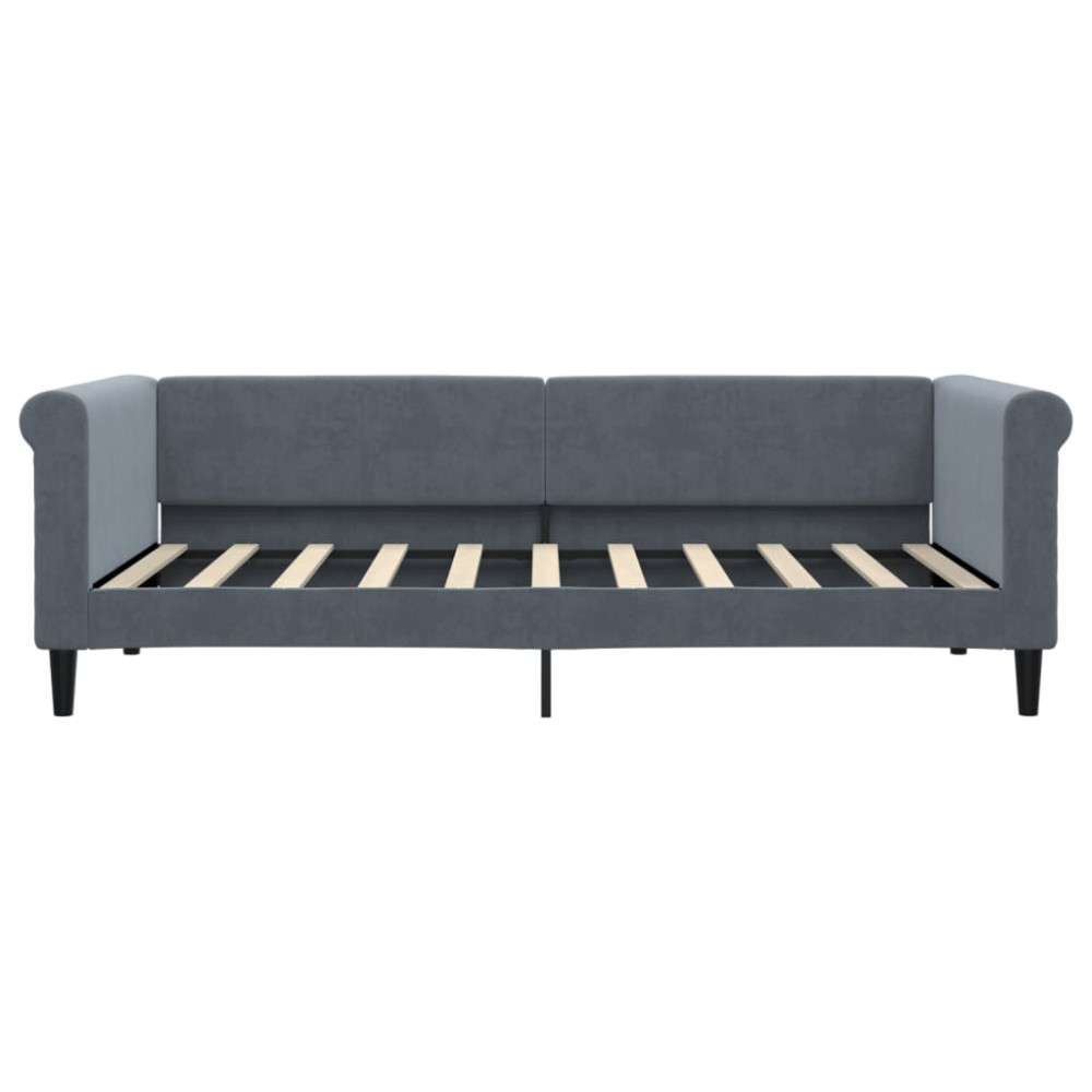 Produktbild för Dagbädd utdragbar mörkgrå 90x190 cm sammet