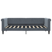 Produktbild för Dagbädd utdragbar mörkgrå 90x190 cm sammet