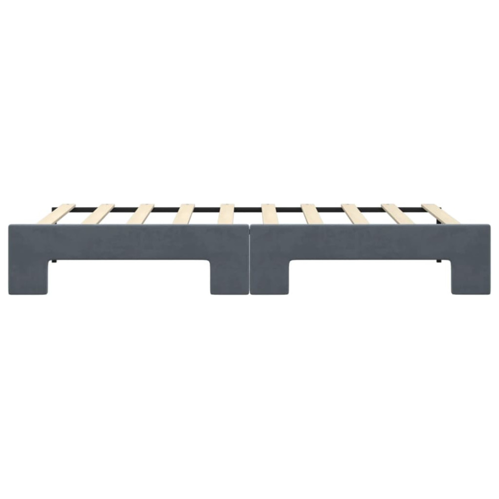 Produktbild för Dagbädd utdragbar mörkgrå 90x190 cm sammet