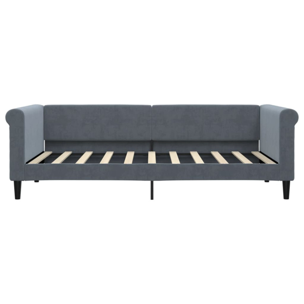 Produktbild för Dagbädd utdragbar med lådor mörkgrå 90x190 cm sammet