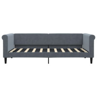 Produktbild för Dagbädd utdragbar med lådor mörkgrå 90x190 cm sammet