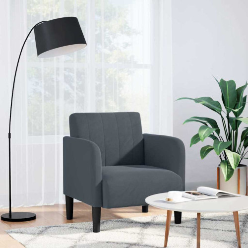 vidaXL Soffstol med armstöd mörkgrå 54 cm sammet