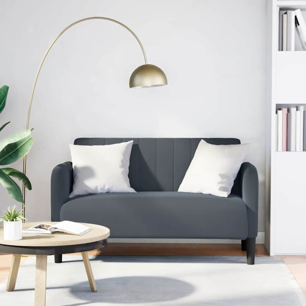 Produktbild för Loveseat soffa mörkgrå 109 cm sammet