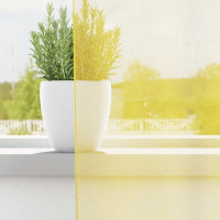 Produktbild för Voile gardiner med öglor 2 st gul 140x245 cm