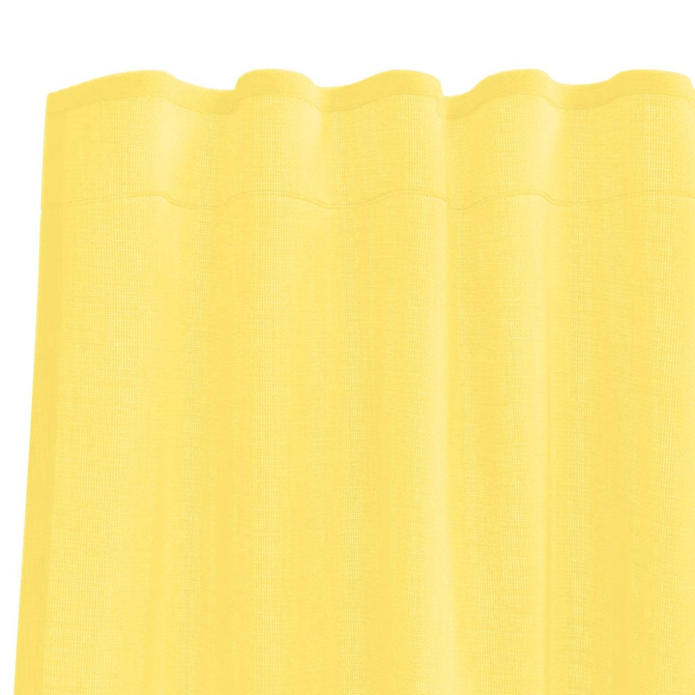Produktbild för Voile gardiner med öglor 2 st gul 140x245 cm