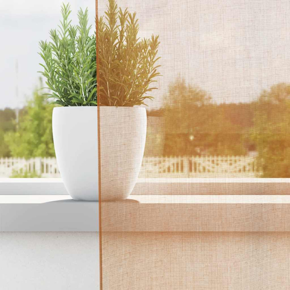 Produktbild för Voile gardiner med öglor 2 st terrakotta 140x140 cm