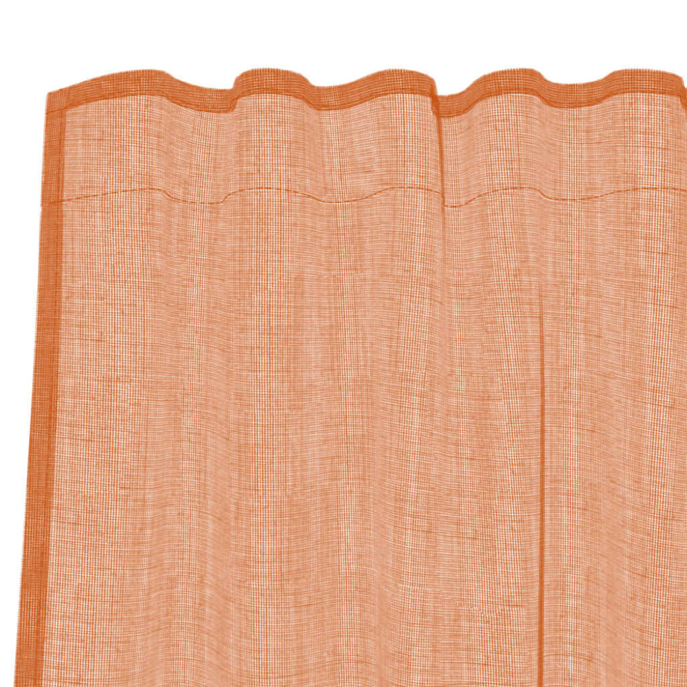 Produktbild för Voile gardiner med öglor 2 st terrakotta 140x140 cm