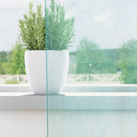 Produktbild för Voile gardiner med öglor 2 st, turkos 140x175 cm