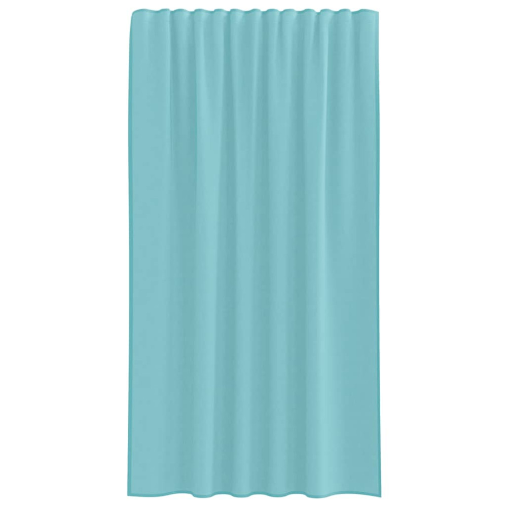 Produktbild för Voile gardiner med öglor 2 st, turkos 140x175 cm